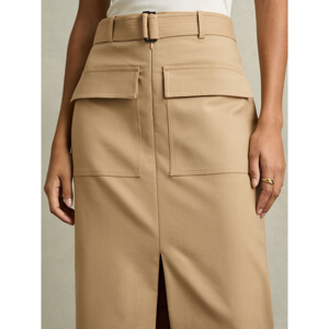 REISS OAKLEY Cargo Pencil Skirt With Cotton